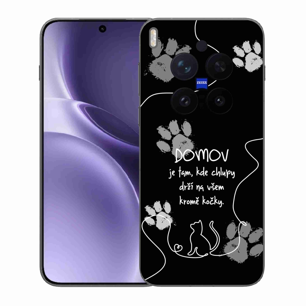 Gélový kryt mmCase na Vivo X300 Pro - mačacie motív čierne pozadie
