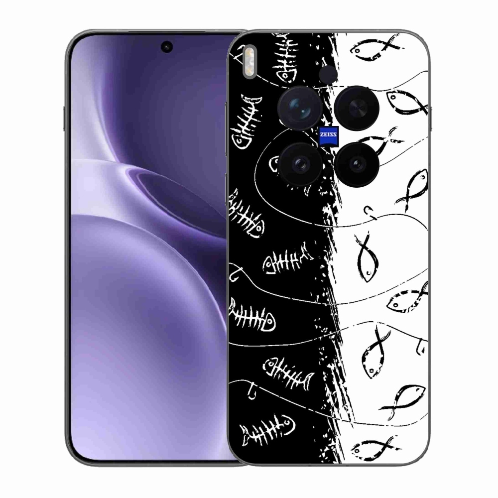 Gélový kryt mmCase na Vivo X300 Pro - kostry a rybky