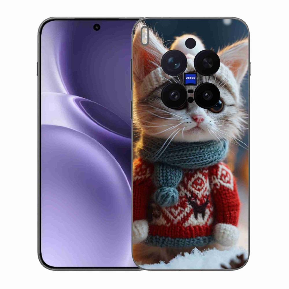 Gélový kryt mmCase na Vivo X300 Pro - mačiatko vo svetri