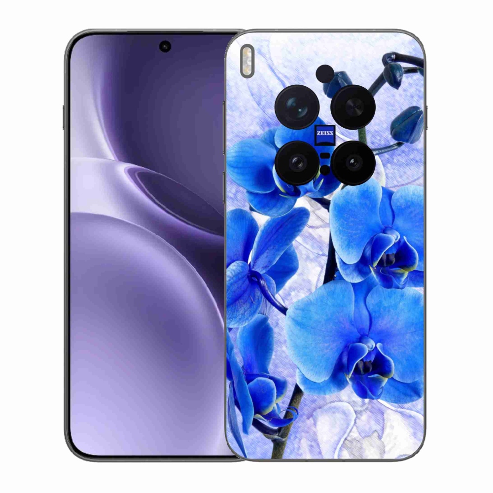 Gélový kryt mmCase na Vivo X300 Pro - modré kvety