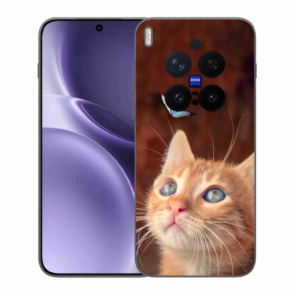 Gélový kryt mmCase na Vivo X300 Pro - motýľ a mačiatko