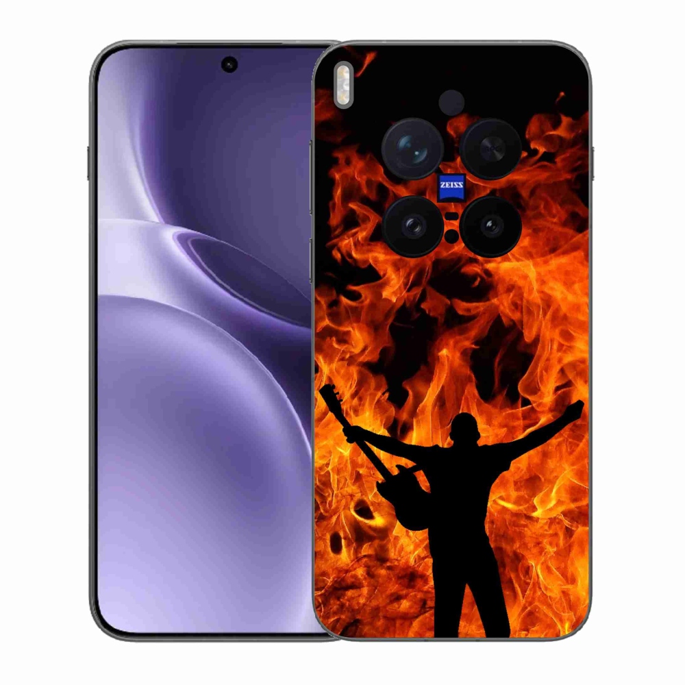 Gélový kryt mmCase na Vivo X300 Pro - muzikant a oheň