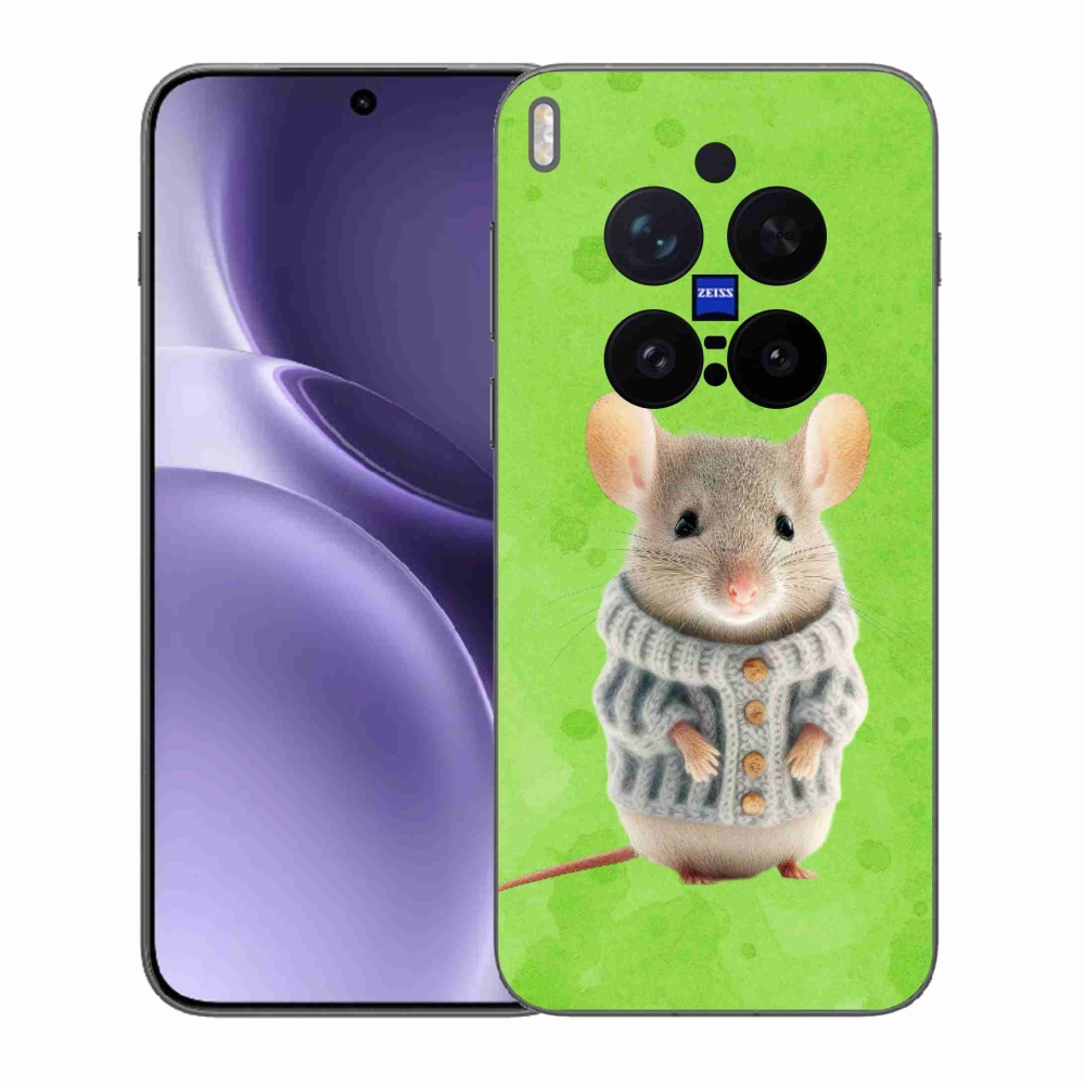Gélový kryt mmCase na Vivo X300 Pro - myška vo svetri