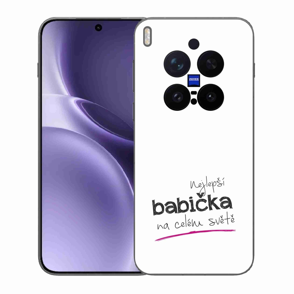 Gélový kryt mmCase na Vivo X300 Pro - najlepšia babička 4 biele pozadie