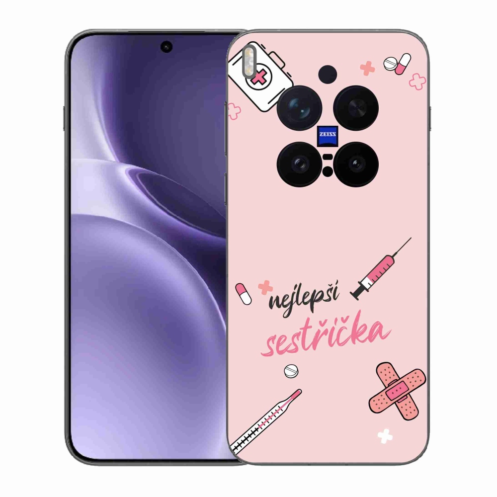 Gélový kryt mmCase na Vivo X300 Pro - najlepšia sestrička ružové pozadie