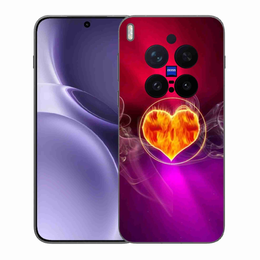 Gélový kryt mmCase na Vivo X300 Pro - ohnivé srdce