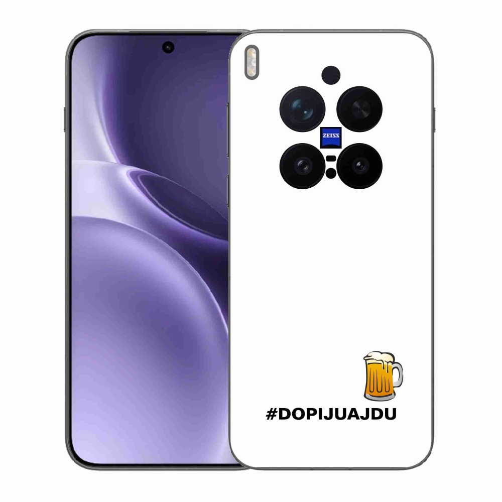 Gélový kryt mmCase na Vivo X300 Pro - pivný motív 1 biele pozadie