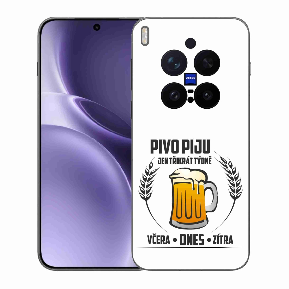 Gélový kryt mmCase na Vivo X300 Pro - pivný motív biele pozadie