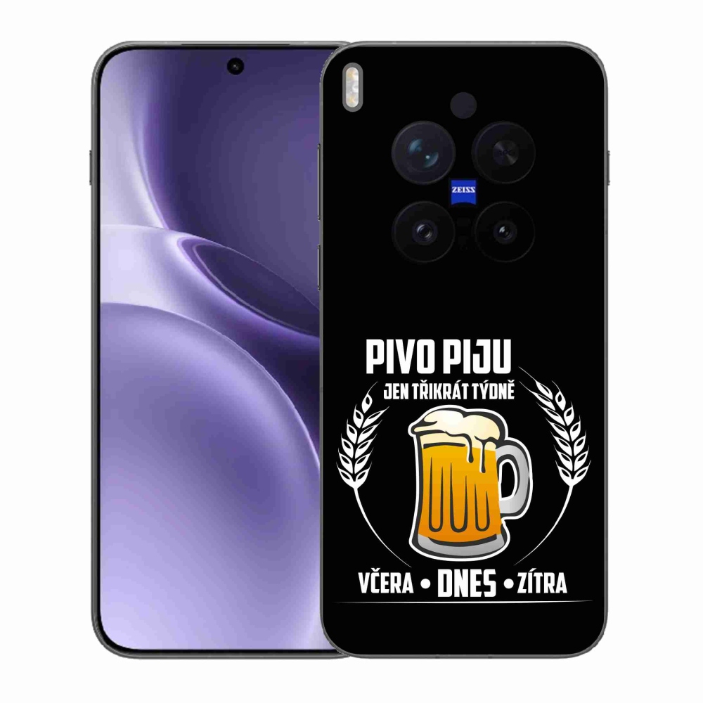 Gélový kryt mmCase na Vivo X300 Pro - pivný motív čierne pozadie
