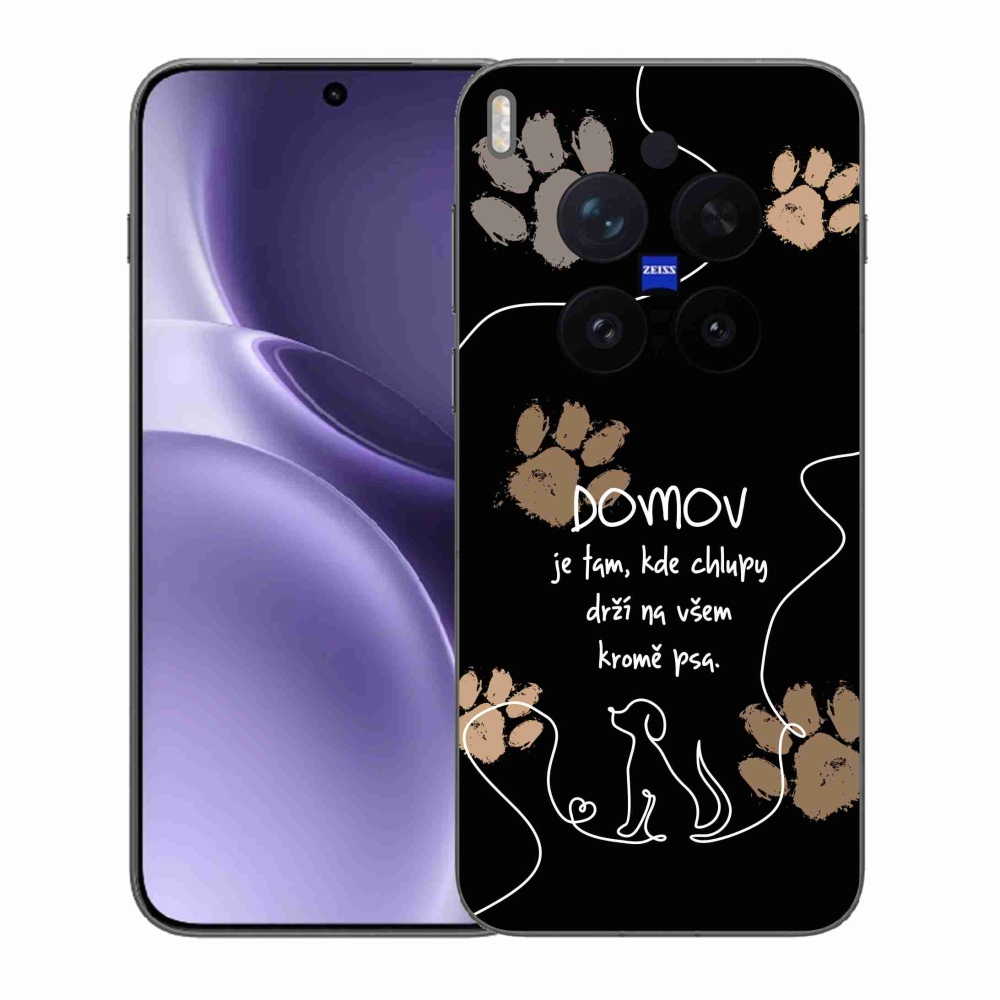 Gélový kryt mmCase na Vivo X300 Pro - psí motív čierne pozadie