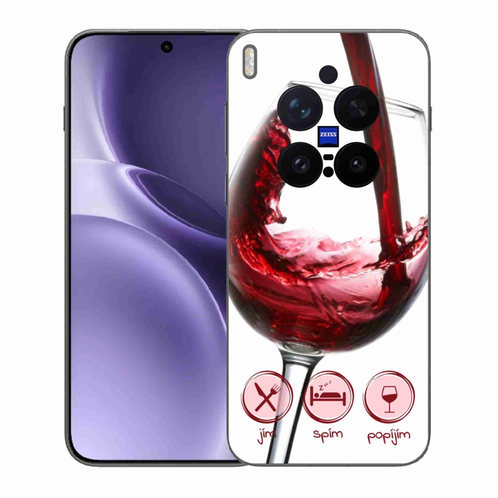 Gélový kryt mmCase na Vivo X300 Pro - pohár vína červené
