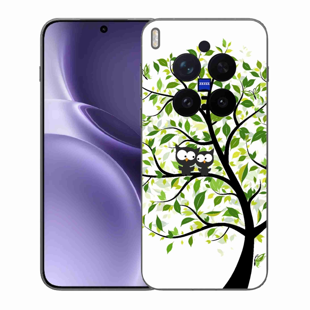 Gélový kryt mmCase na Vivo X300 Pro - sovičky na strome