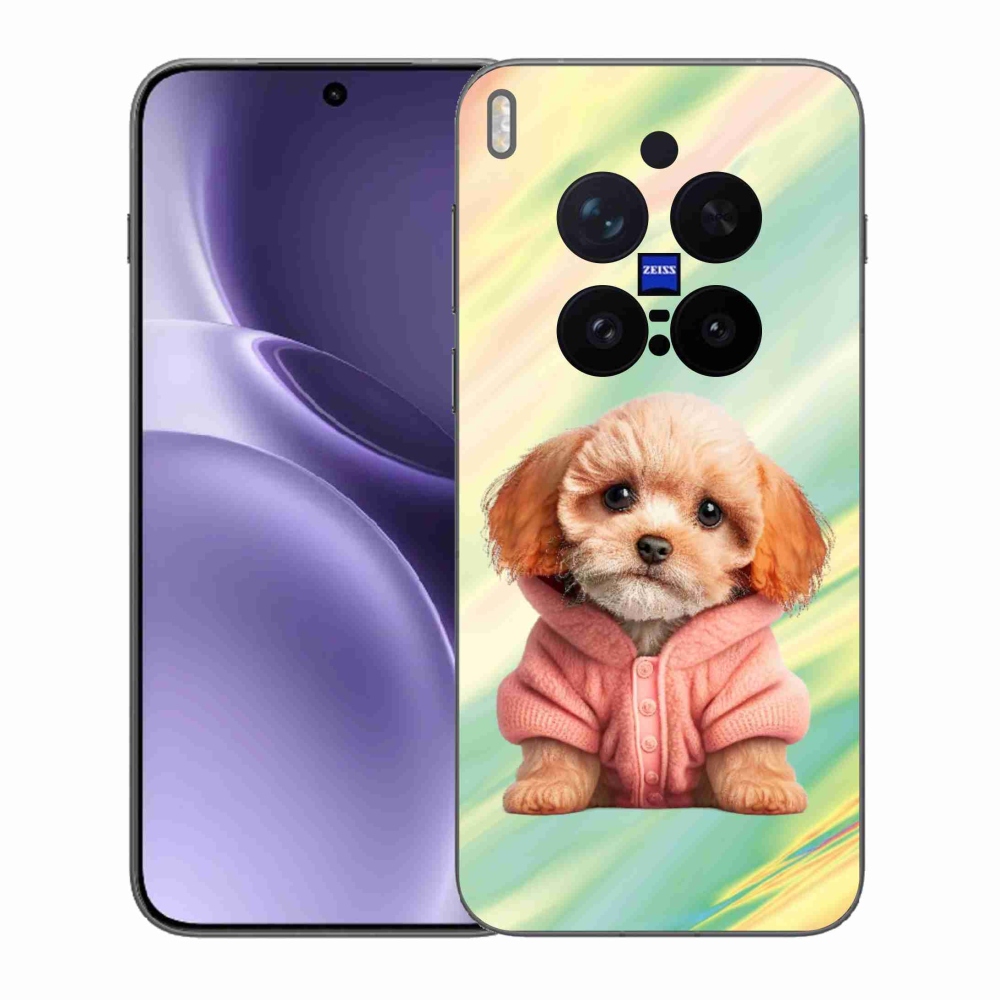 Gélový kryt mmCase na Vivo X300 Pro - šteňa vo svetri