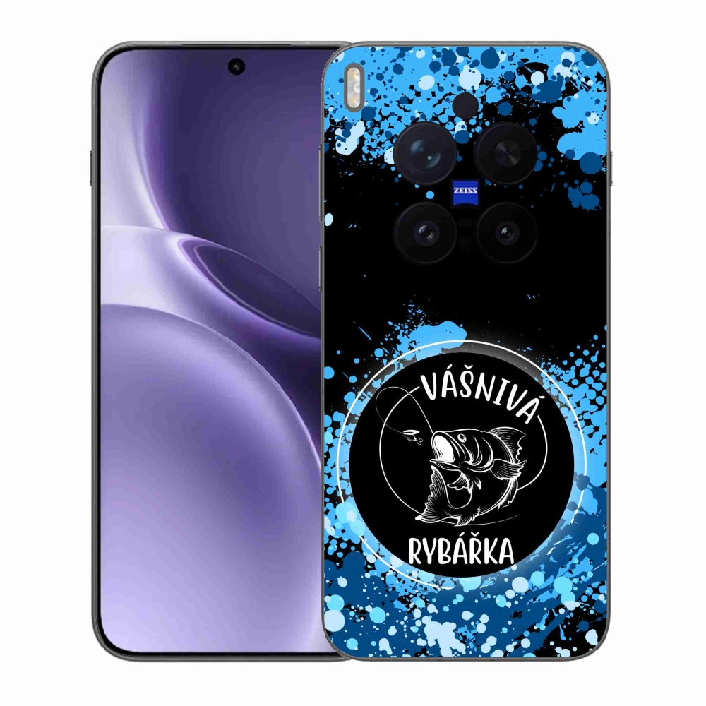 Gélový kryt mmCase na Vivo X300 Pro - vášnivá rybárka čierne pozadie