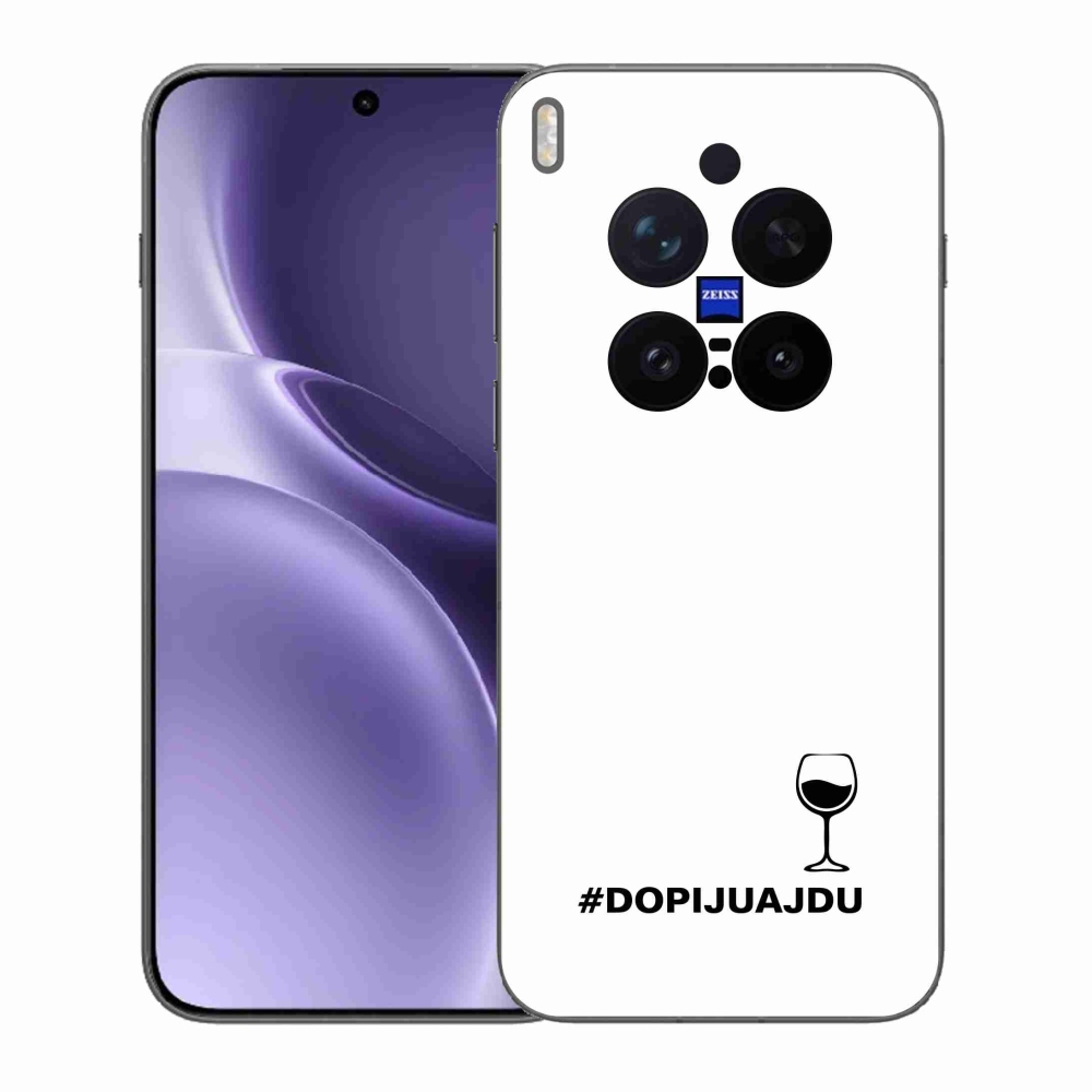 Gélový kryt mmCase na Vivo X300 Pro - vínny motív biele pozadie