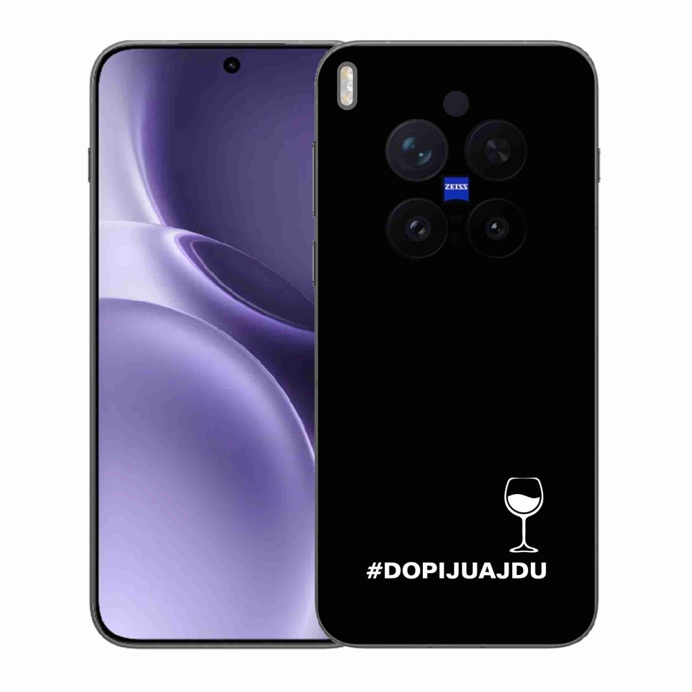 Gélový kryt mmCase na Vivo X300 Pro - vínny motív čierne pozadie