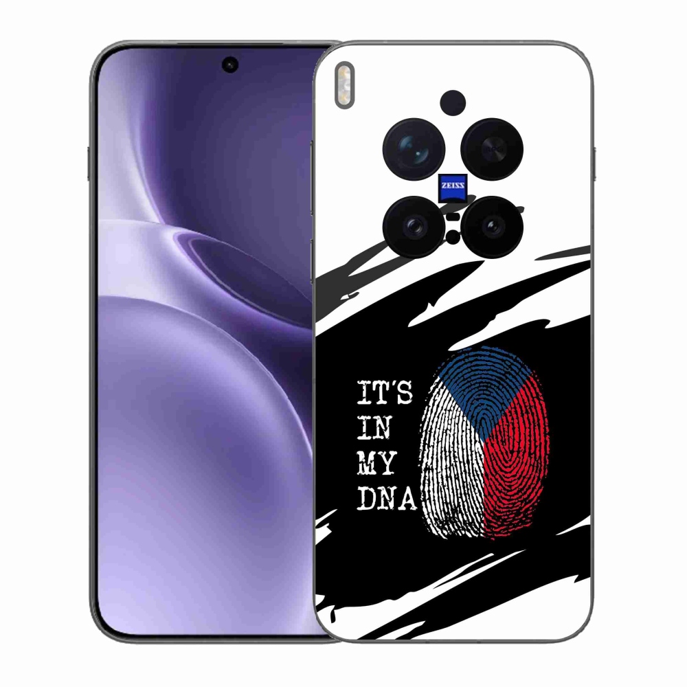 Gélový kryt mmCase na Vivo X300 Pro - vlajka odtlačok prsta čiernobiele pozadie