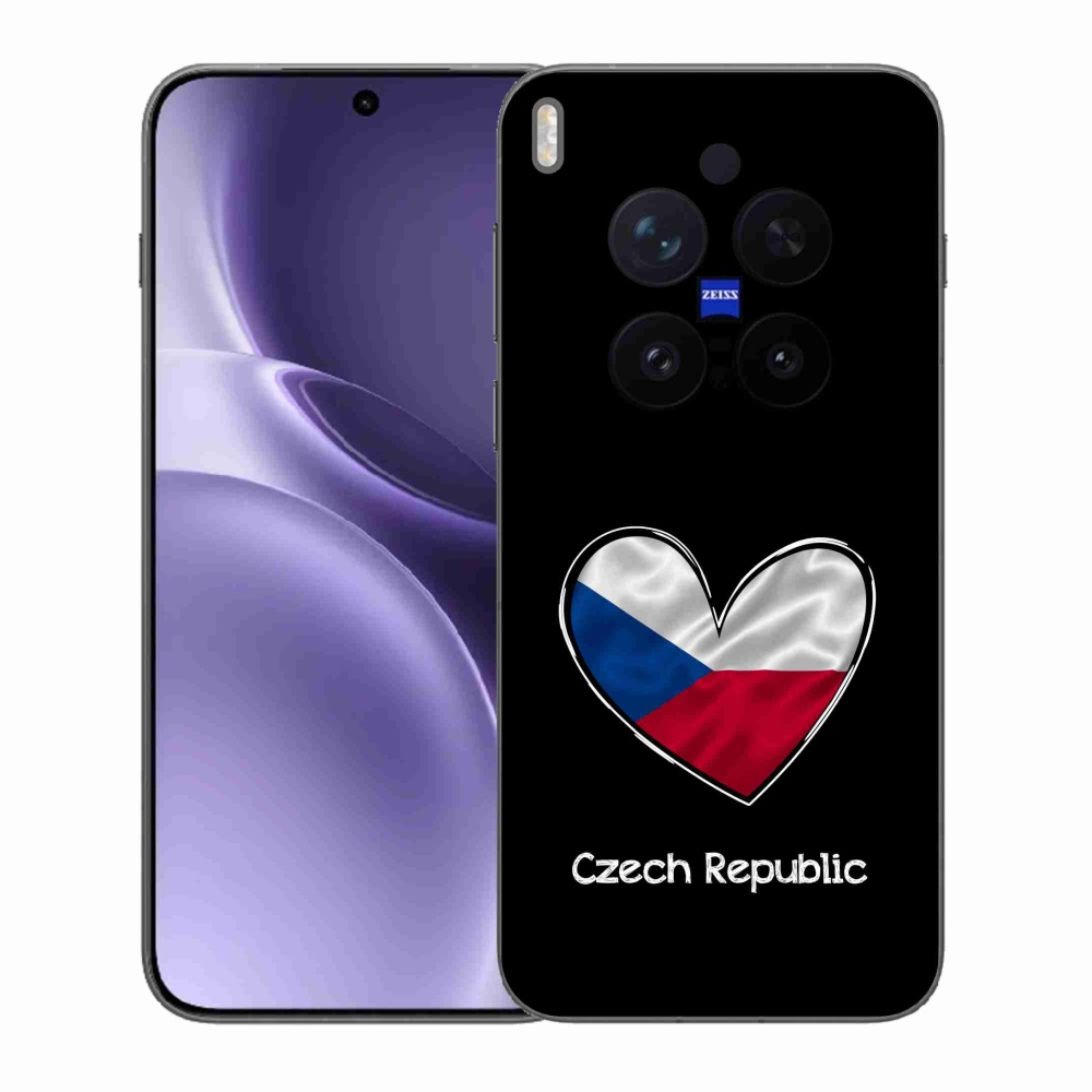 Gélový kryt mmCase na Vivo X300 Pro - vlajka srdca čierne pozadie