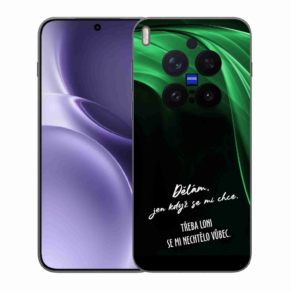 Gélový kryt mmCase na Vivo X300 Pro - vtipný text 12 čierne pozadie