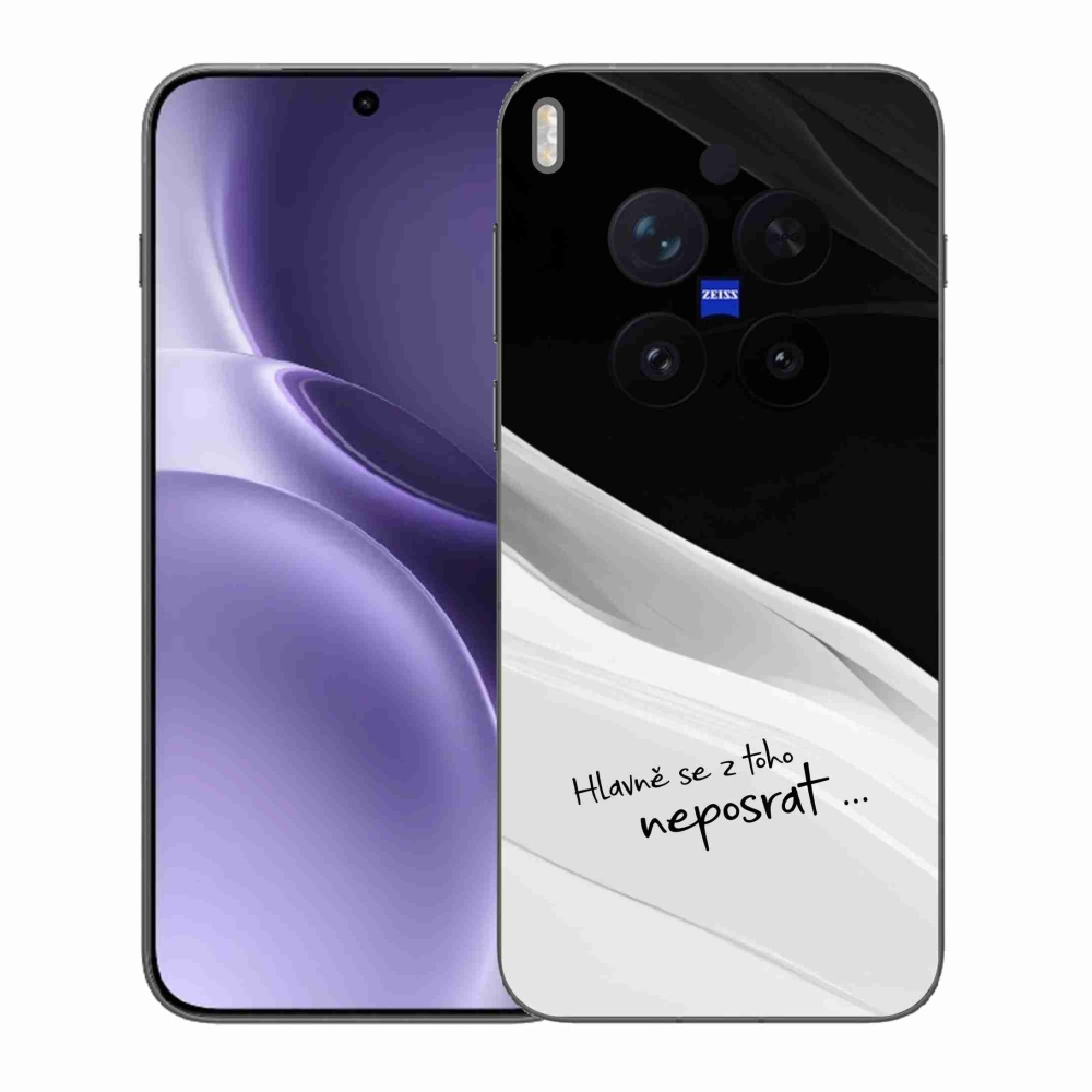 Gélový kryt mmCase na Vivo X300 Pro - vtipný text 13 bieločierne pozadie