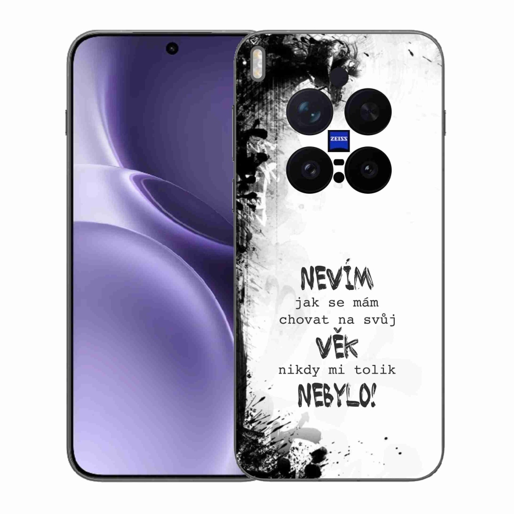 Gélový kryt mmCase na Vivo X300 Pro - vtipný text 14 biele pozadie