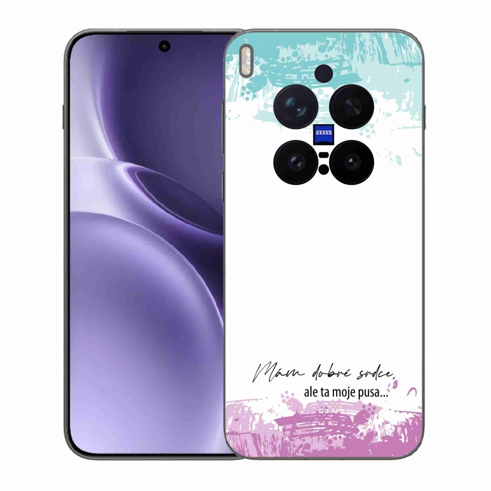 Gélový kryt mmCase na Vivo X300 Pro - vtipný text 3 biele pozadie