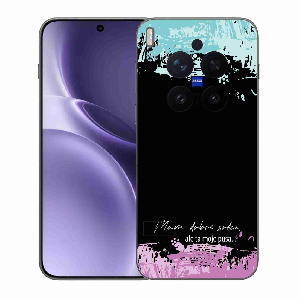 Gélový kryt mmCase na Vivo X300 Pro - vtipný text 3 čierne pozadie