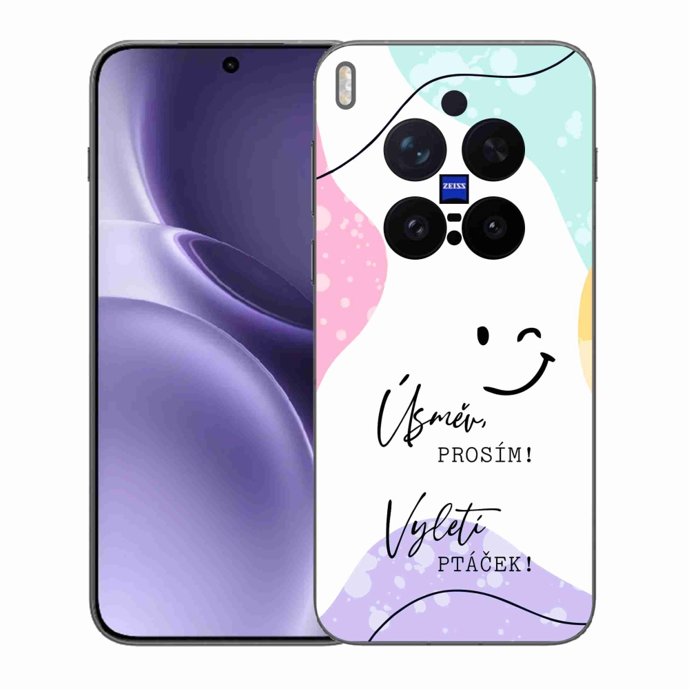 Gélový kryt mmCase na Vivo X300 Pro - vtipný text 4 biele pozadie