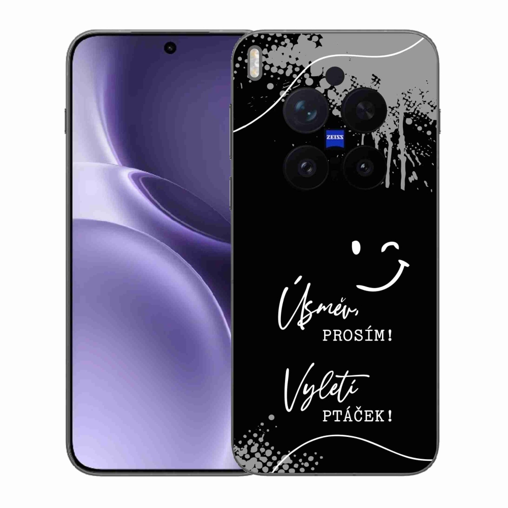 Gélový kryt mmCase na Vivo X300 Pro - vtipný text 4 čierne pozadie