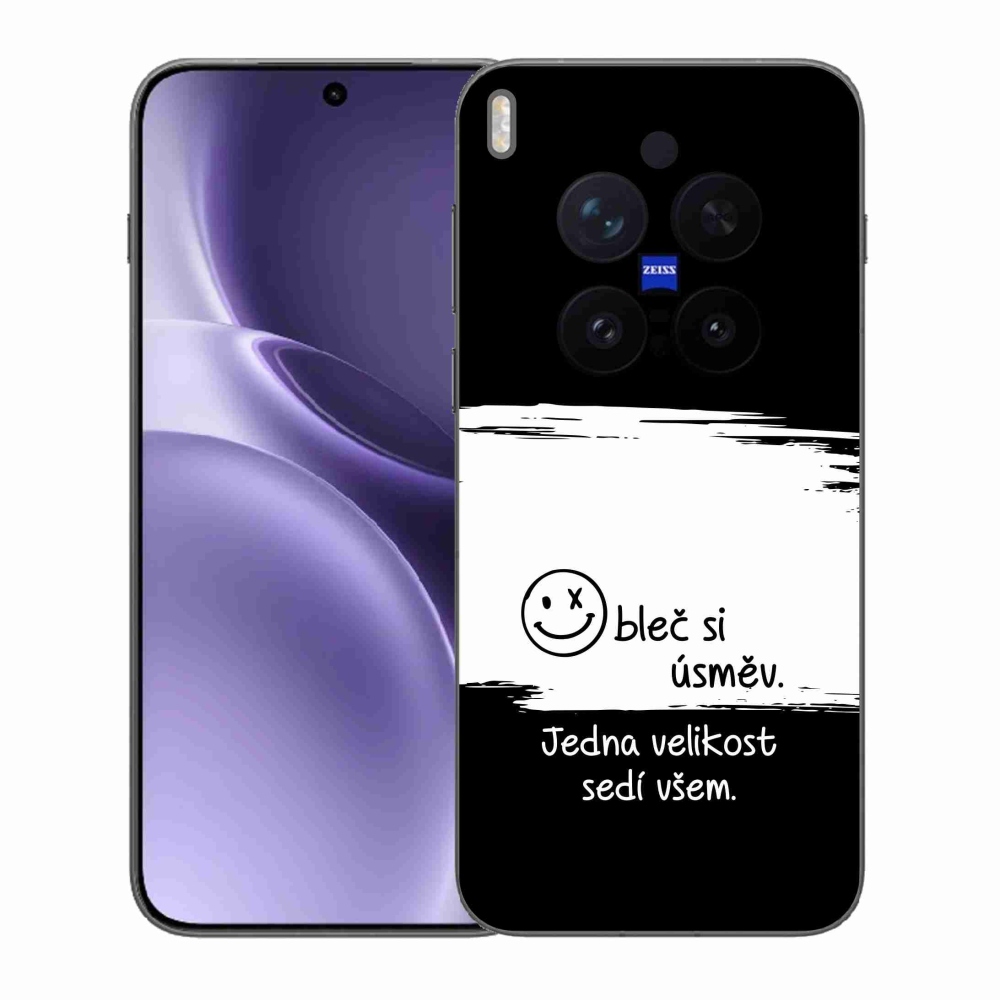 Gélový kryt mmCase na Vivo X300 Pro - vtipný text 8 bieločierne pozadie