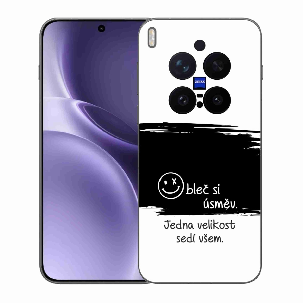 Gélový kryt mmCase na Vivo X300 Pro - vtipný text 8 čiernobiele pozadie