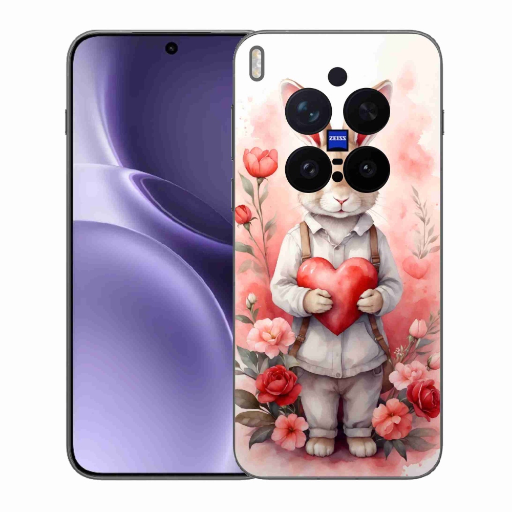 Gélový kryt mmCase na Vivo X300 Pro - zajac so srdiečkom