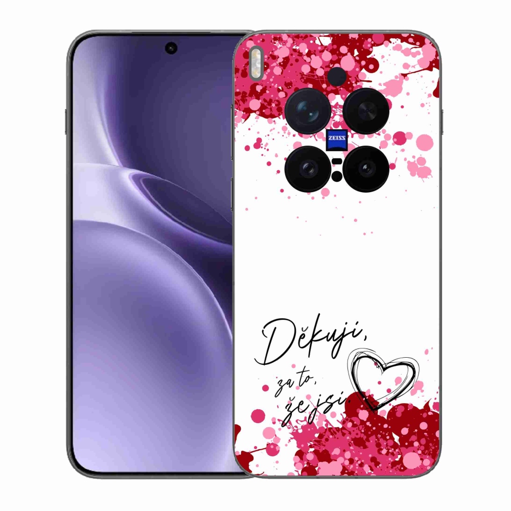 Gélový kryt mmCase na Vivo X300 Pro - zamilovaný text 2 biele pozadie