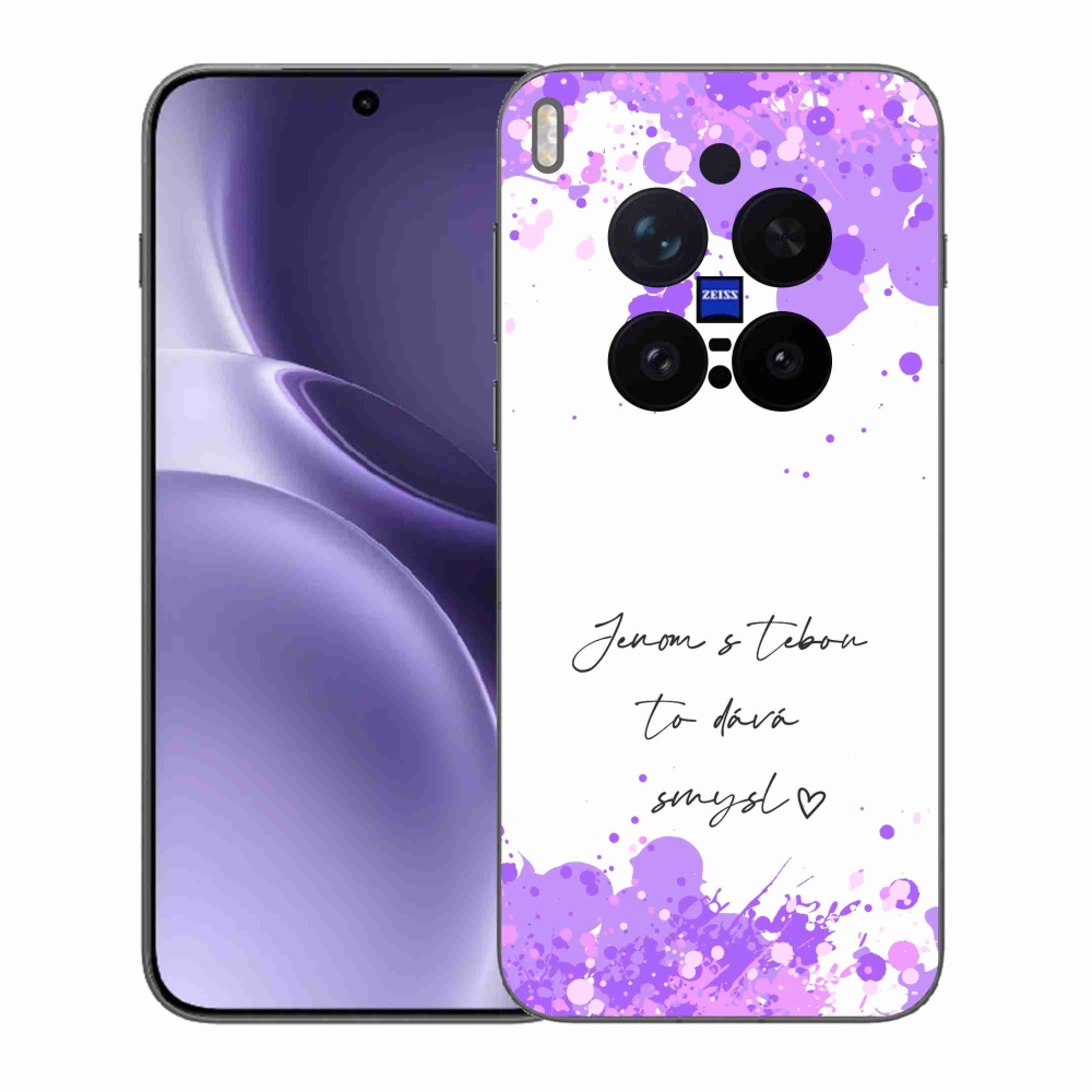 Gélový kryt mmCase na Vivo X300 Pro - zamilovaný text biele pozadie