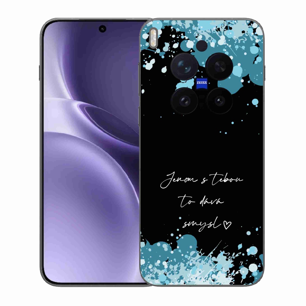 Gélový kryt mmCase na Vivo X300 Pro - zamilovaný text čierne pozadie