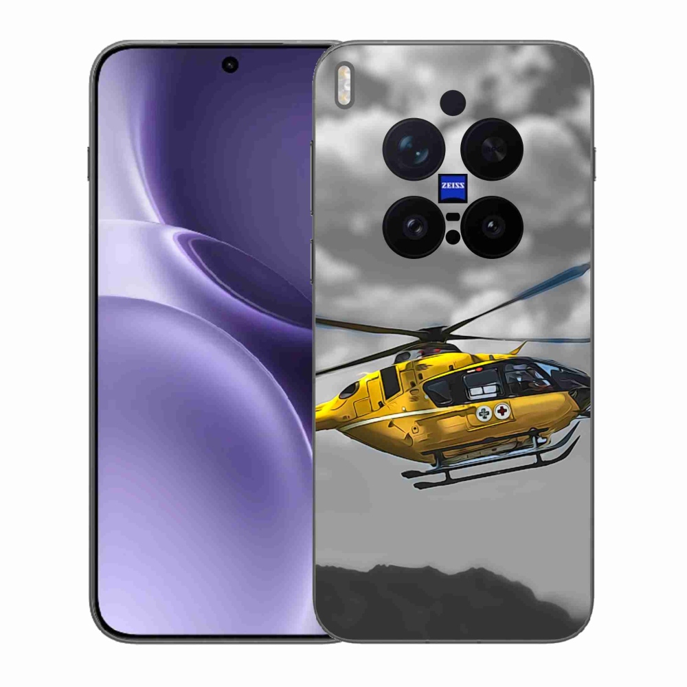 Gélový kryt mmCase na Vivo X300 Pro - žltá helikoptéra