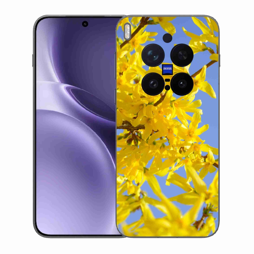 Gélový kryt mmCase na Vivo X300 Pro - žlté kvety