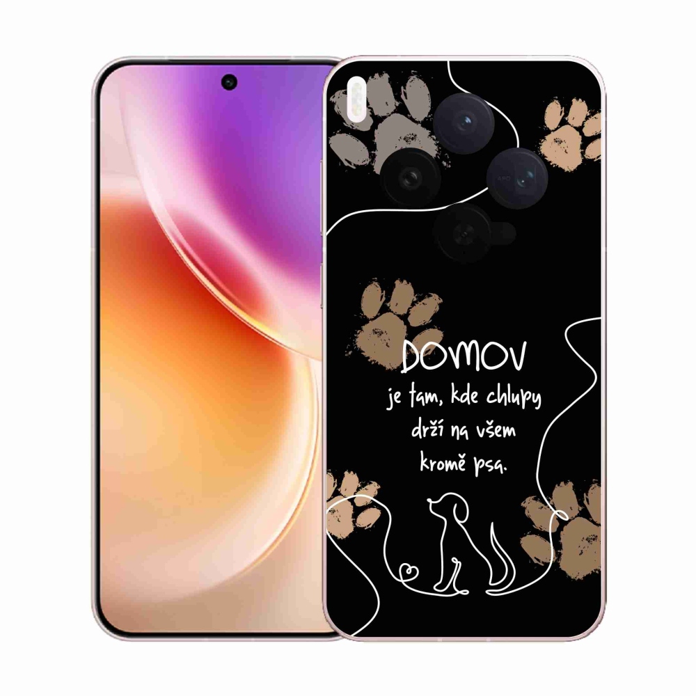 Gélový kryt mmCase na Vivo X300 - psí motív čierne pozadie