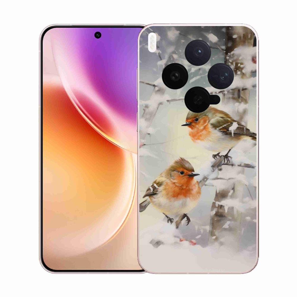 Gélový kryt mmCase na Vivo X300 - vtáčiky v zime