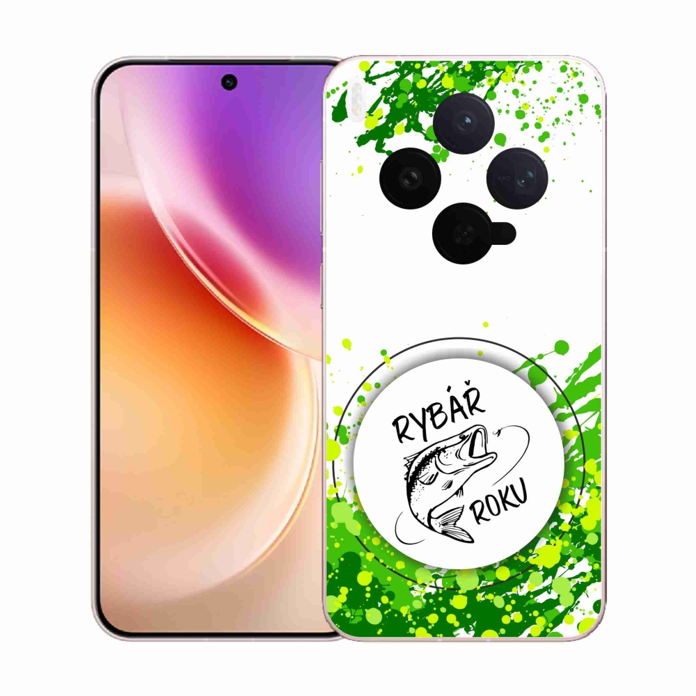 Gélový kryt mmCase na Vivo X300 - rybár roku biele pozadie