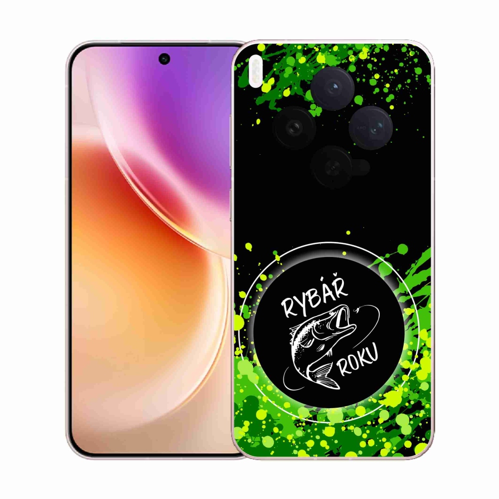 Gélový kryt mmCase na Vivo X300 - rybár roku čierne pozadie