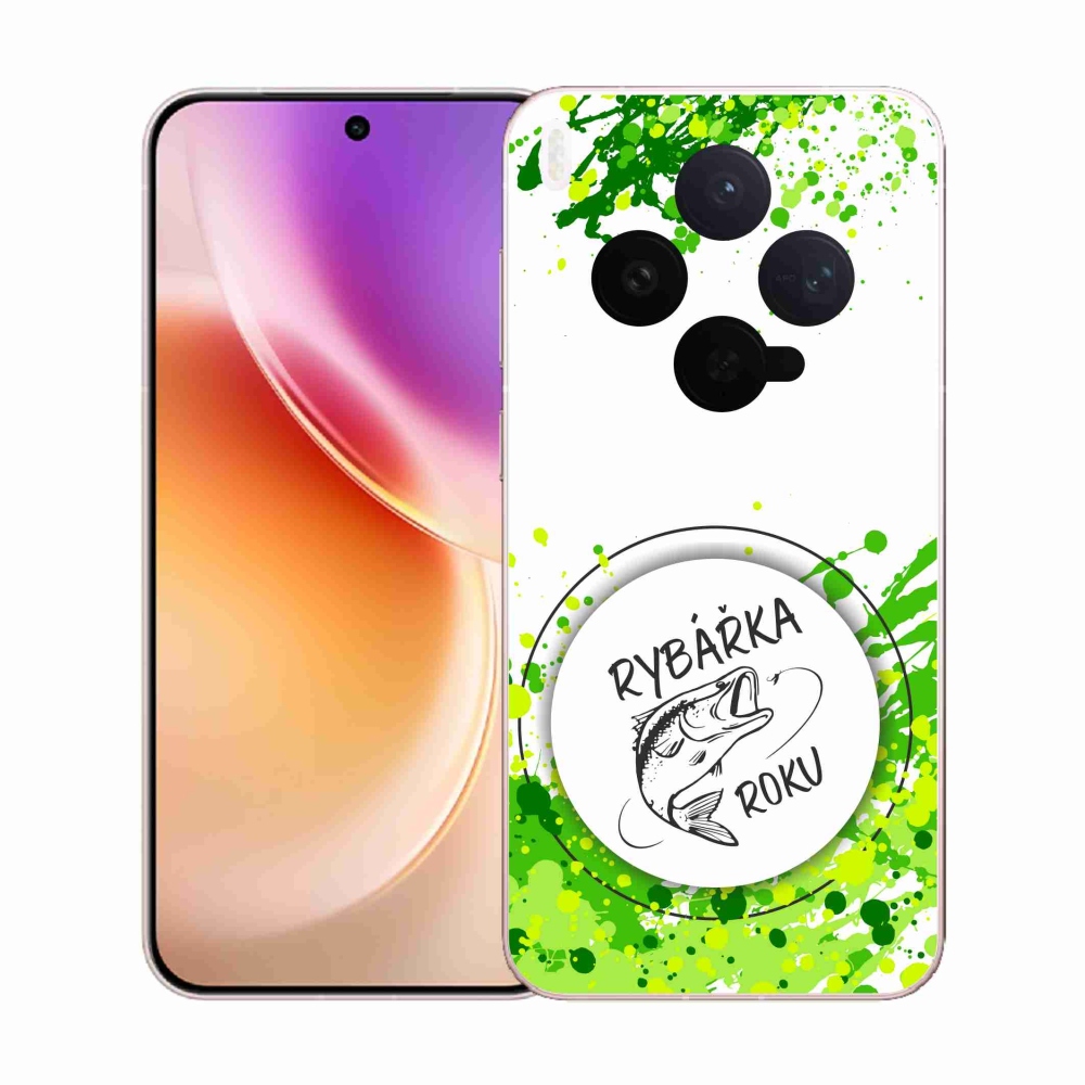 Gélový kryt mmCase na Vivo X300 - rybárka roku biele pozadie