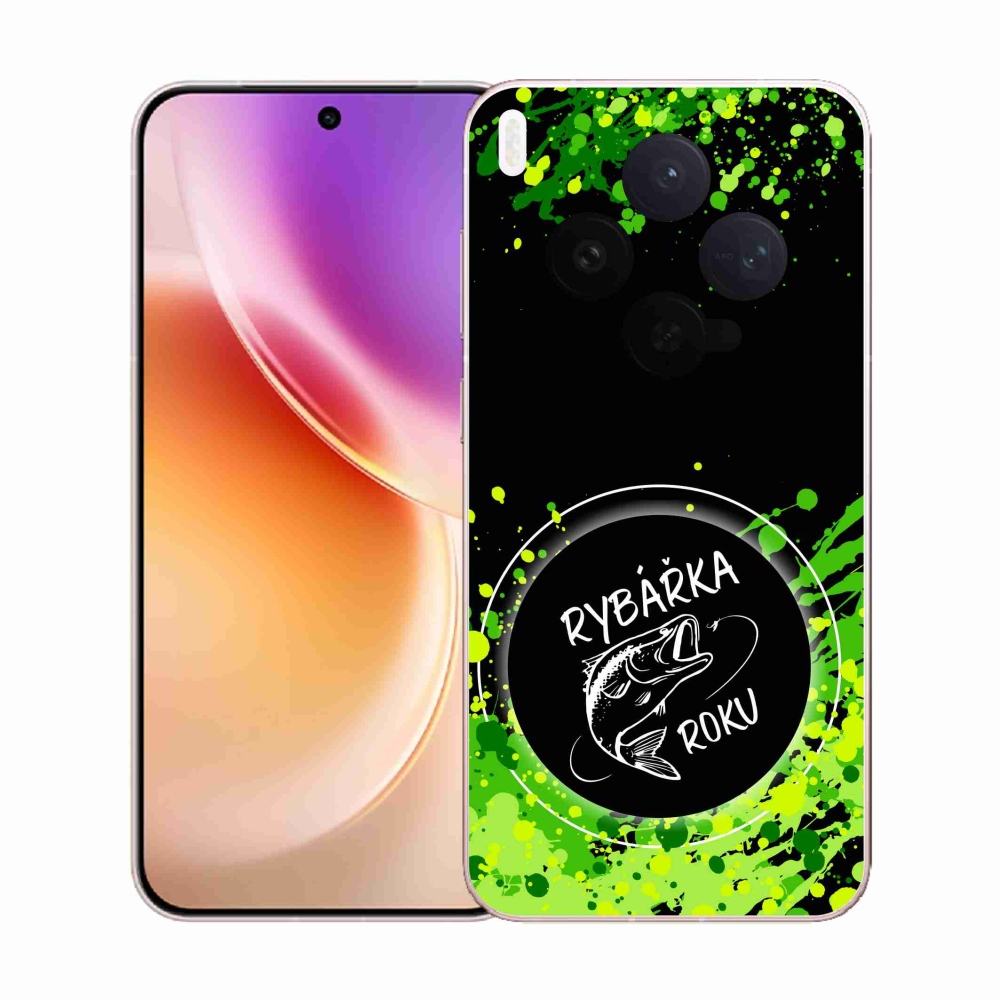 Gélový kryt mmCase na Vivo X300 - rybárka roku čierne pozadie