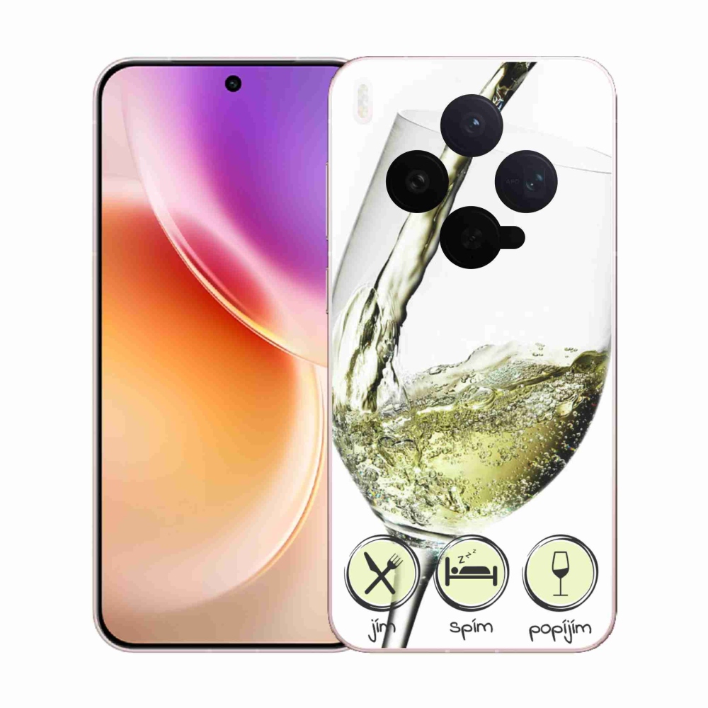 Gélový kryt mmCase na Vivo X300 - pohár vína bielej