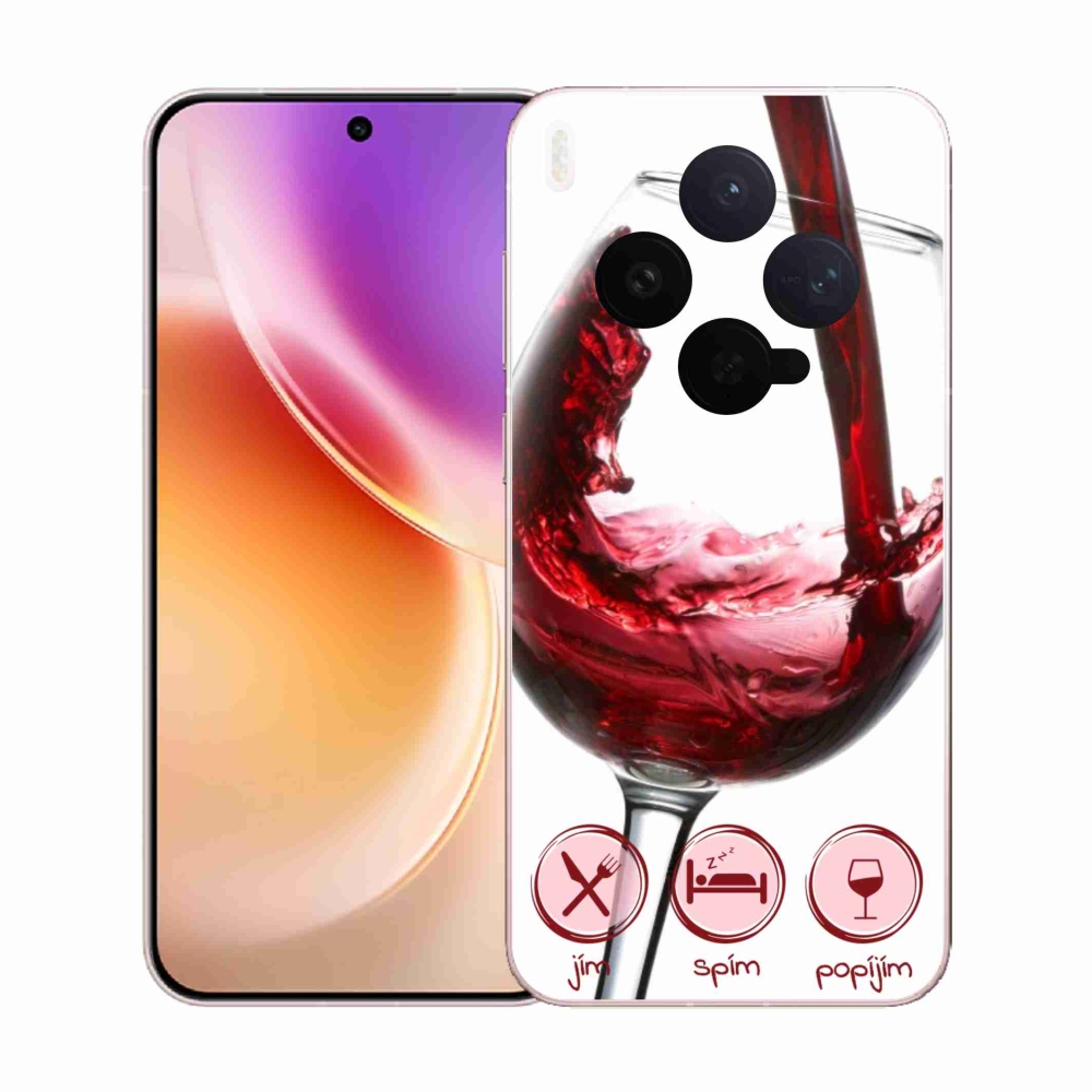 Gélový kryt mmCase na Vivo X300 - pohár vína červené