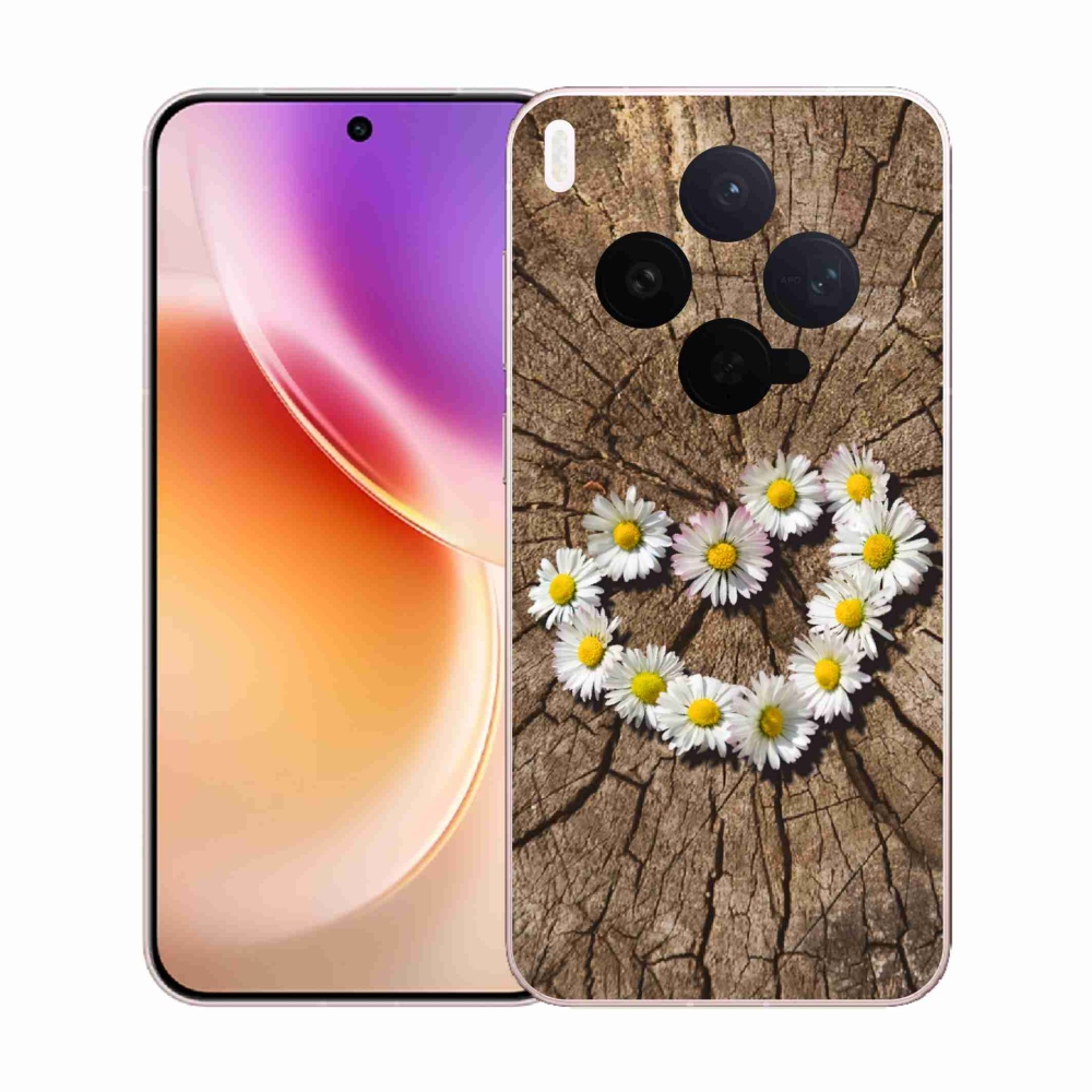 Gélový kryt mmCase na Vivo X300 - srdce z margaréty