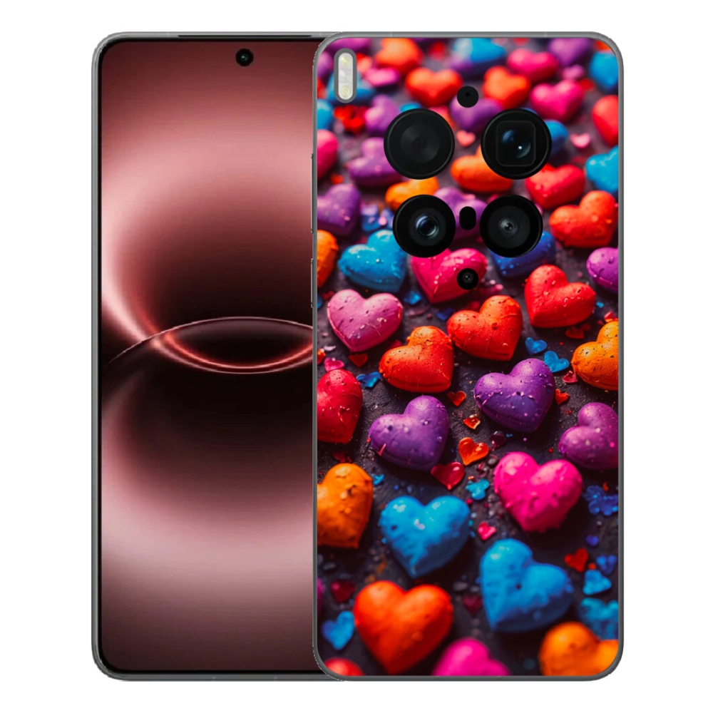 Gélový kryt mmCase na Vivo X300 Ultra - farebné srdcia