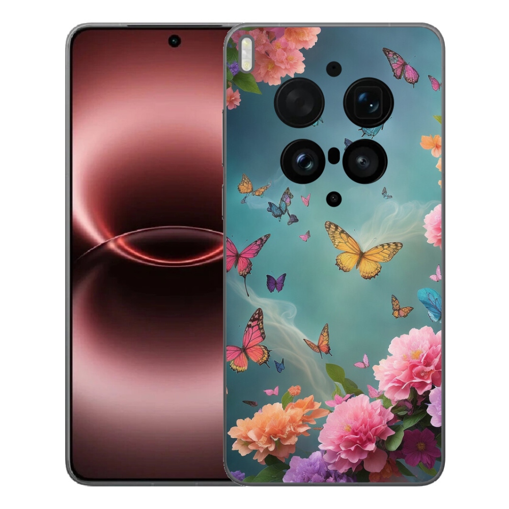 Gélový kryt mmCase na Vivo X300 Ultra - farebné kvety a motýle