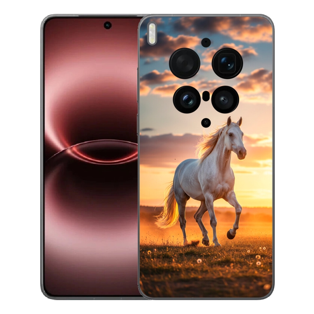 Gélový kryt mmCase na Vivo X300 Ultra - bežiaci biely kôň 2