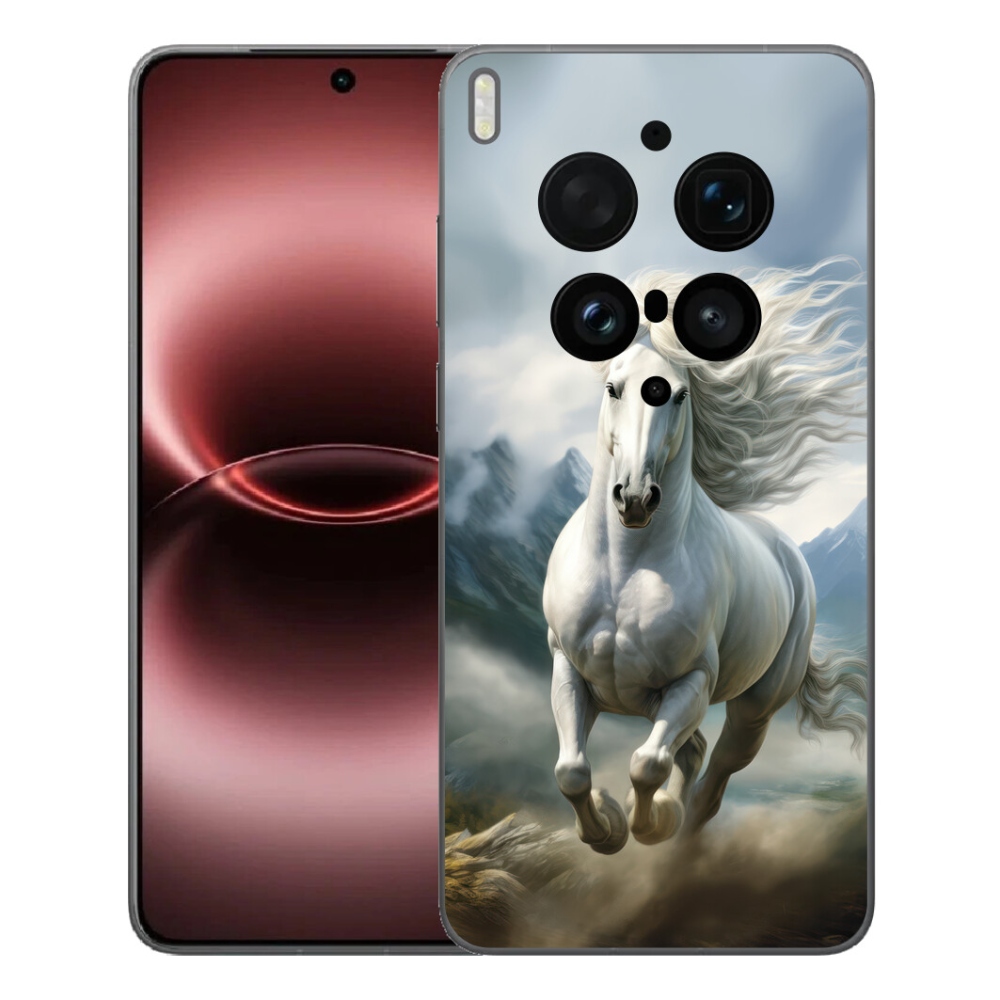 Gélový kryt mmCase na Vivo X300 Ultra - bežiaci biely kôň 3